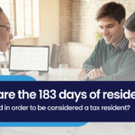 How are the 183 days of residence calculated in order to be considered a tax resident?